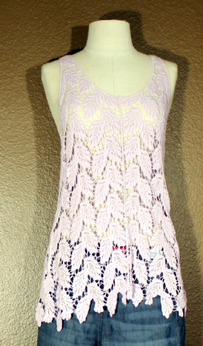 100% Cotton Crochet Tank - Lilac